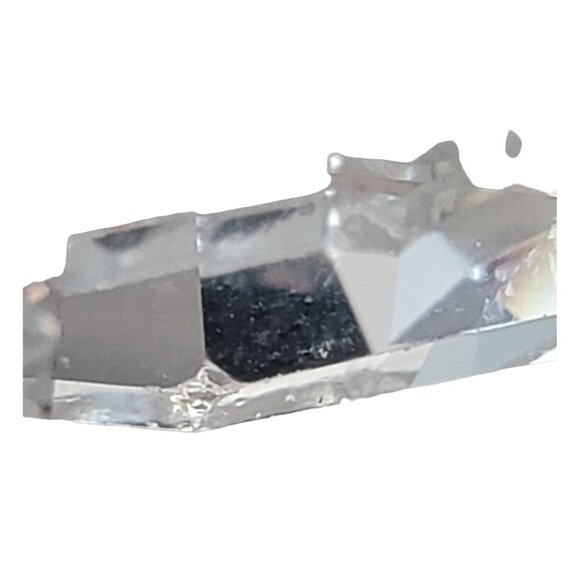 Sterling Silver Black Onyx Clear Geometrical Crystal Pendant Necklace E872 - Picture 13 of 16